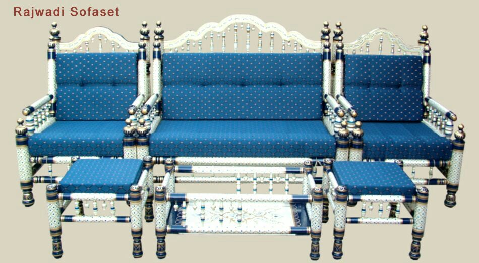 Rajwadi Sofa Set  Blue