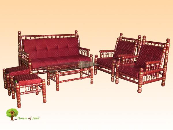 Rajwadi Sofa Set  Red