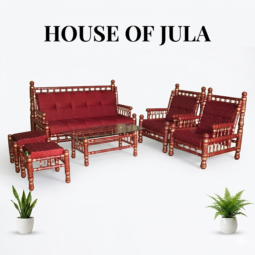 Rajwadi Sofa Set  Red
