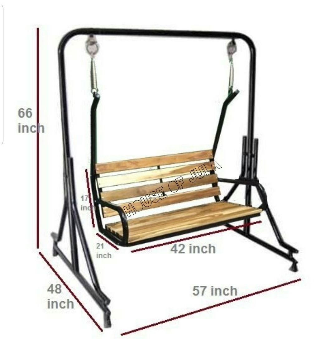 Wooden swing with stand - coral up support