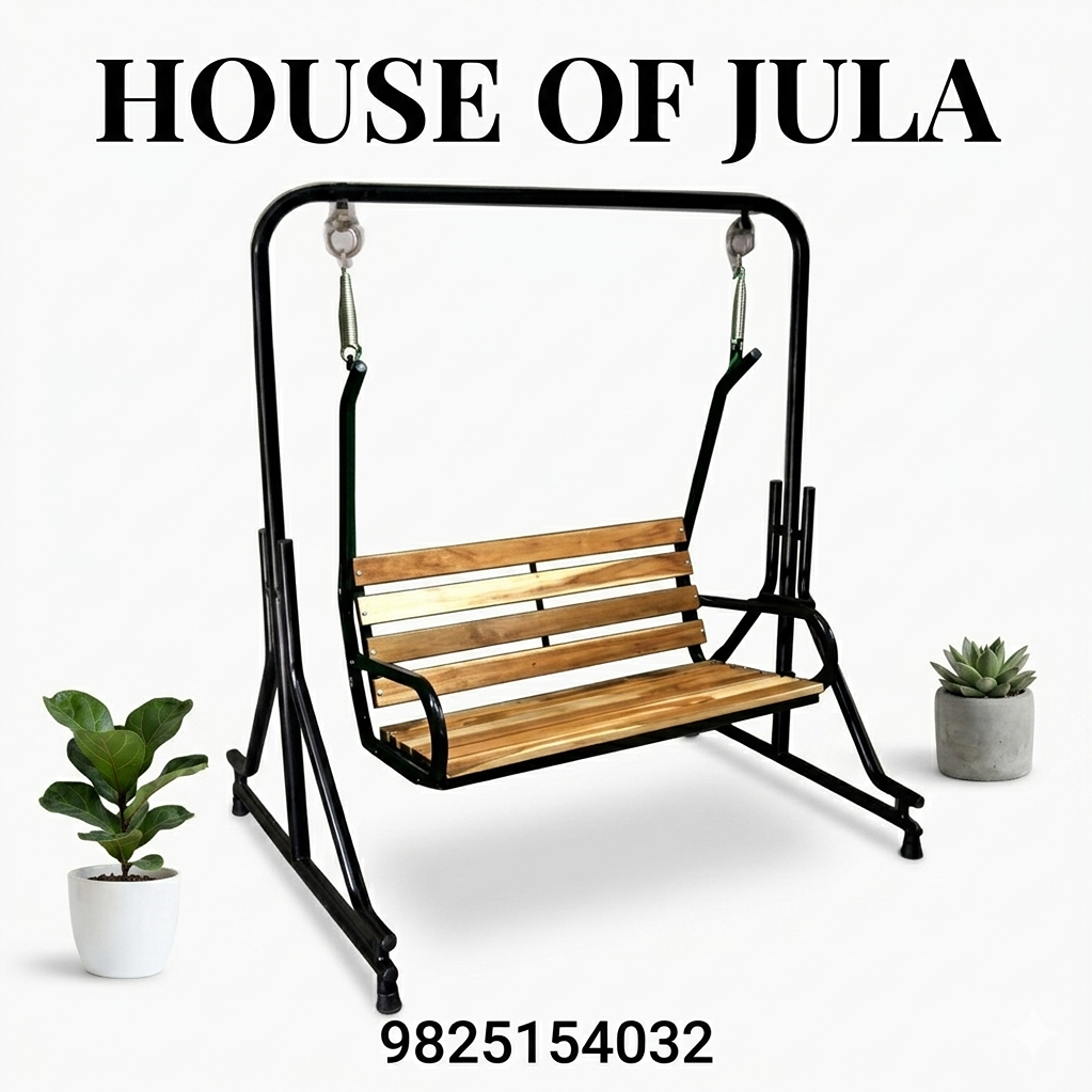 Wooden swing with stand - coral up support