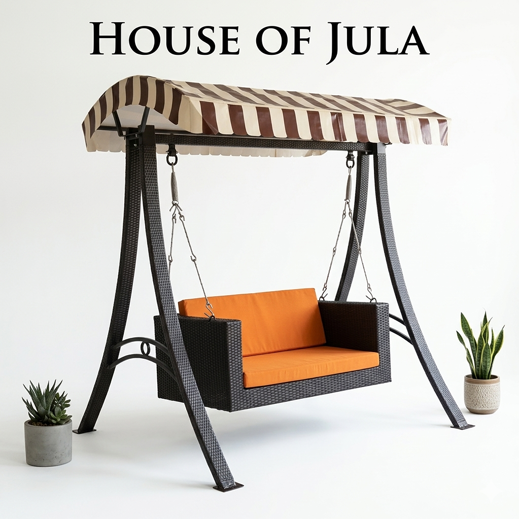 Wicker Swing With Cushion - OutdoorSwing