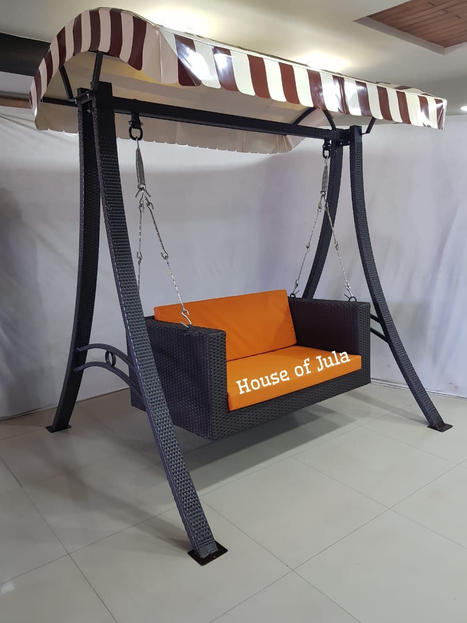 Wicker Swing With Cushion - OutdoorSwing