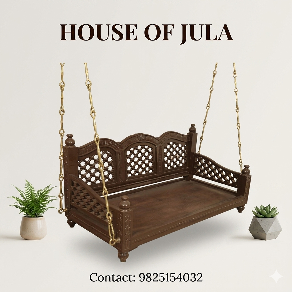 INDIAN HANGING WOODEN JHULA