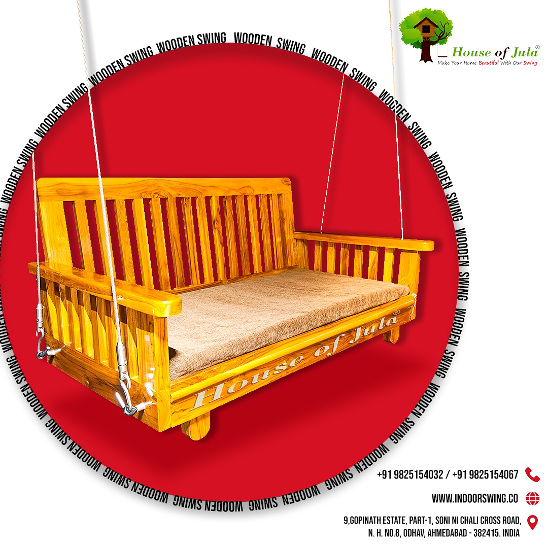 WOODEN HANGING SWING SET FOR HOME