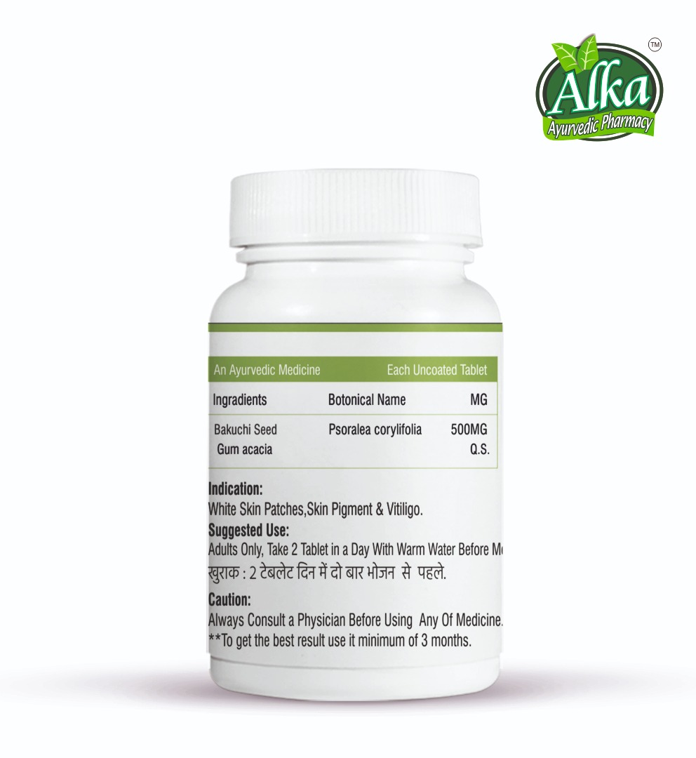Pure Bakuchi Tablet  (Psoralea Corylifolia) for Vitiligo-White Skin Patches