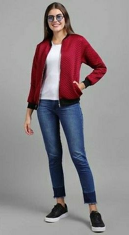 Stylish Quality Fleece Women Chain Jacket 