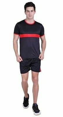 Men's Self Pattern Polyester Tees & Shorts Set