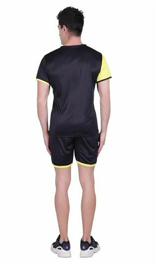 Men's Self Pattern Polyester Tees & Shorts Set