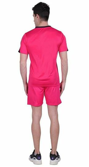 Men's Self Pattern Polyester Tees & Shorts Set