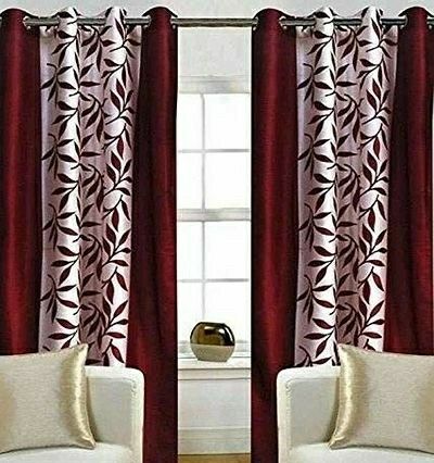 Polyester Printed Eyelet Fitting Door Curtains