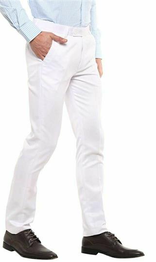 Men's Synthetic Solid Slim Fit Easy Wash Trouser