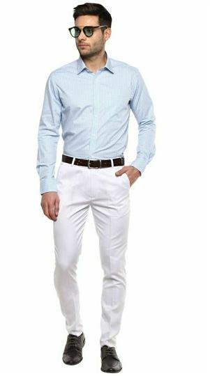 Men's Synthetic Solid Slim Fit Easy Wash Trouser