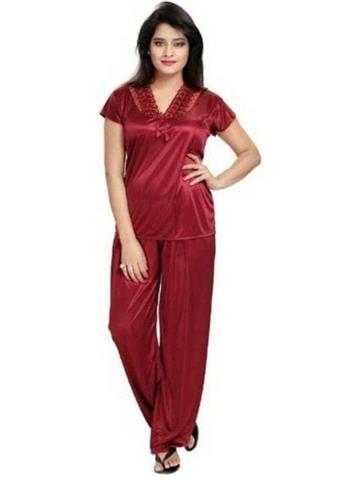Ladies Nighty Gown With Pyjama Set
