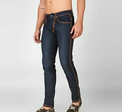Stretchable Denim Solid Regular Fit Jeans For Men