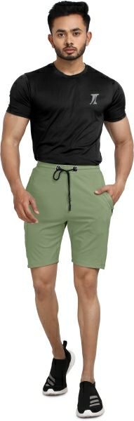 INDICLUB Solid Men Light Green Sports Shorts