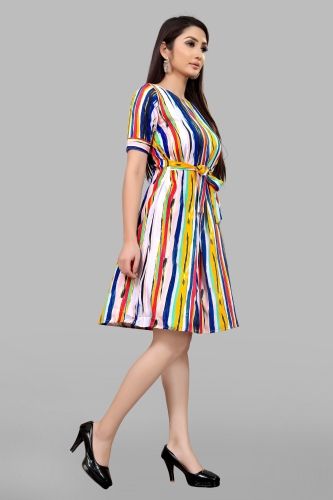 Women A-line Multicolor Dress