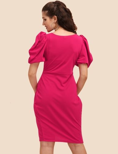 Women Wrap Pink Dress
