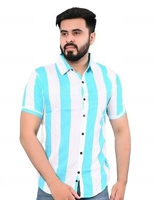 Rayon Striped Half Sleeve Shirt
