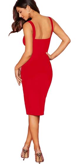 Women's Solid Split Thigh Bodycon Dress