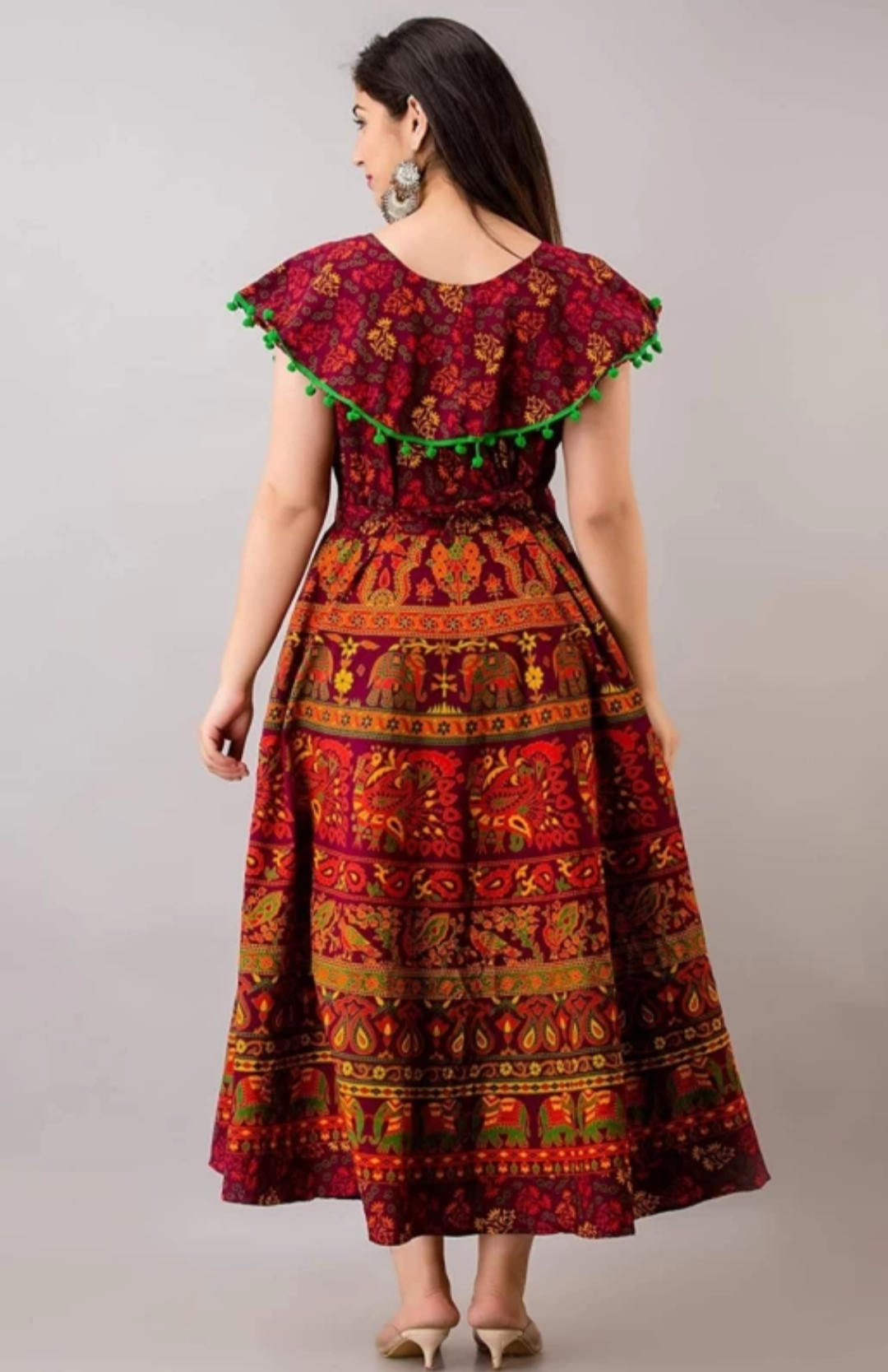 Cotton Jaipuri Printed A-Line Dress