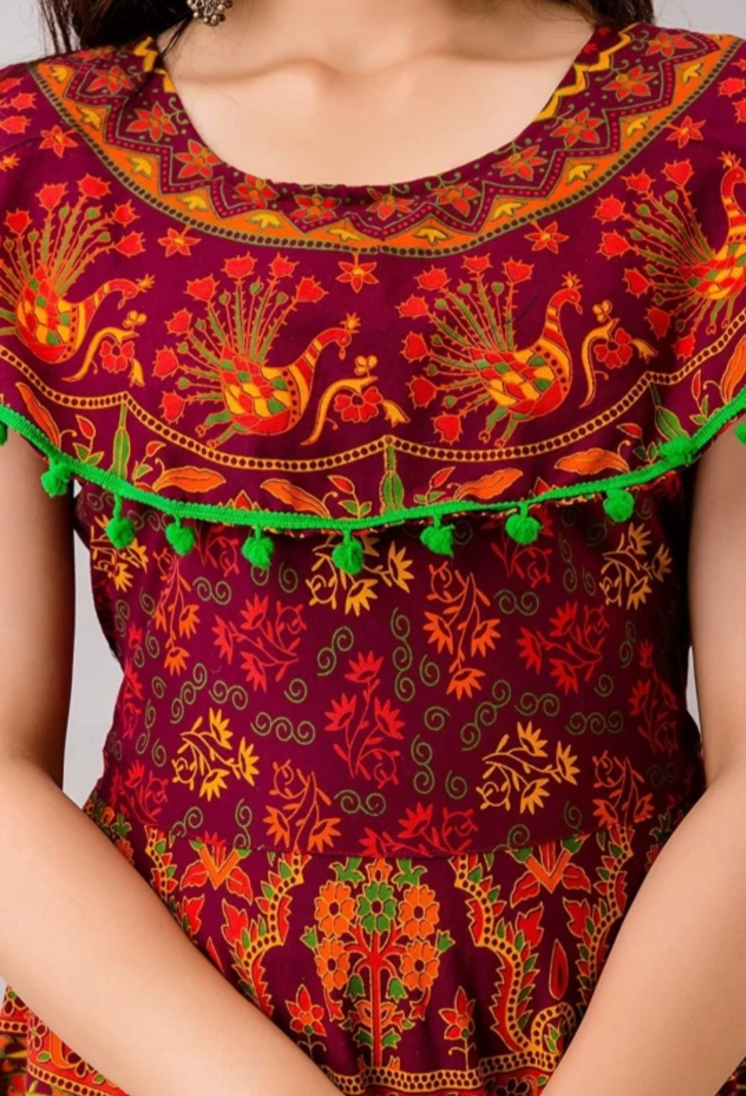 Cotton Jaipuri Printed A-Line Dress