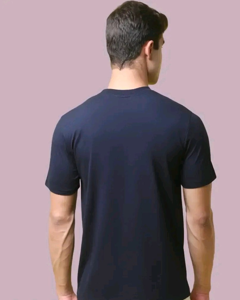 Cotton Blend Printed Round Neck Tshirt For Men