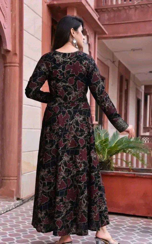 Elegant Rayon Embroidered Ethnic Gown For Women