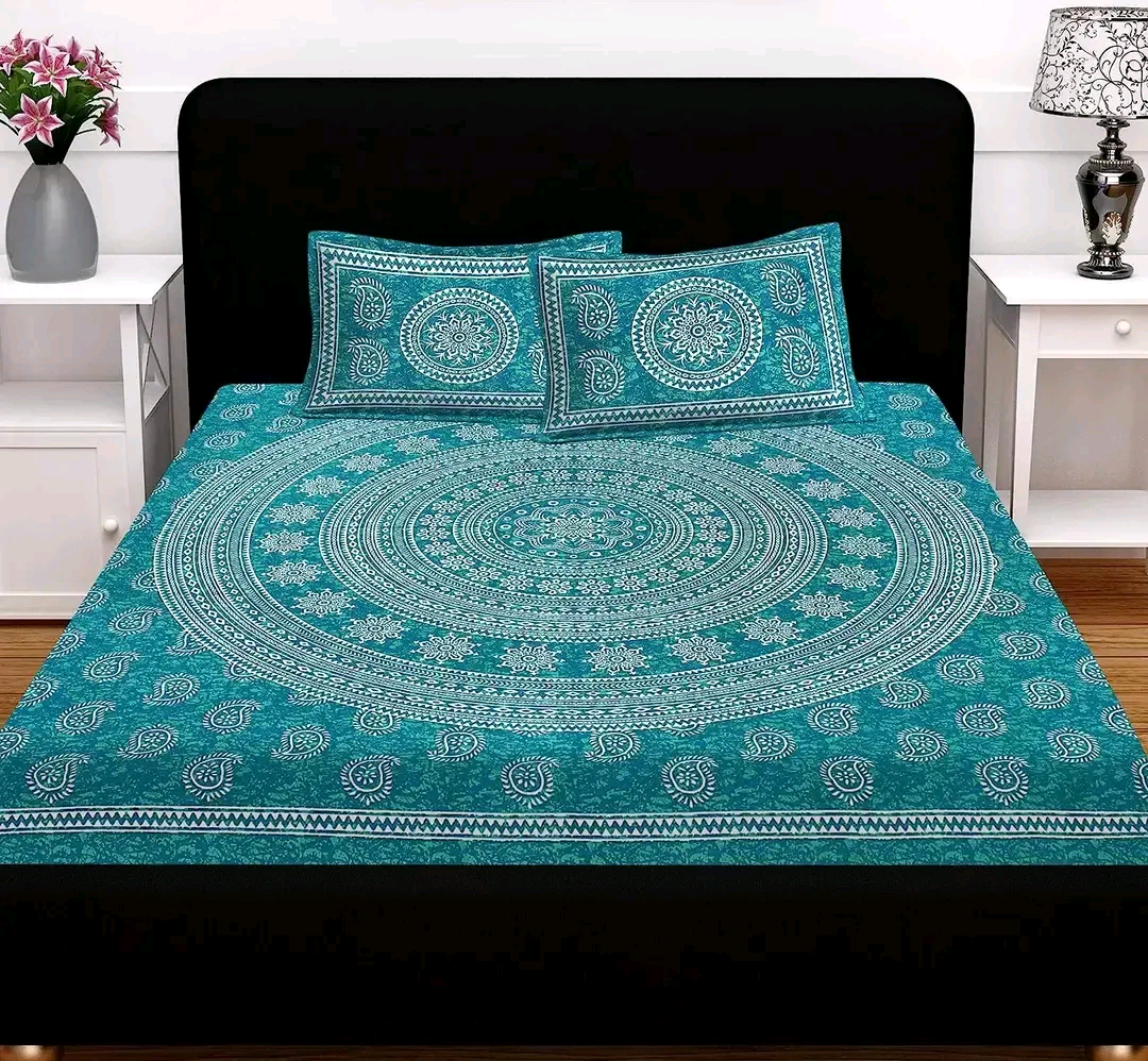 Printed Cotton Double Bedsheet With Two Pillow Covers