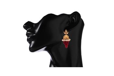 Grape Bunch Ruby Gold Plated Jhumka