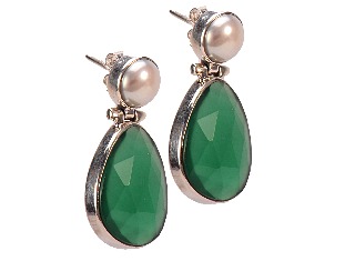 Green Onyx Contemporary Earrings