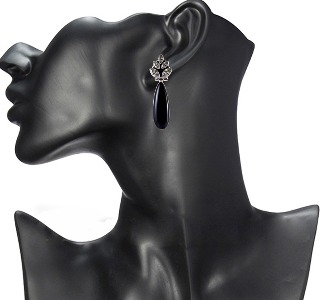 Black Onyx CZ Top Earrings