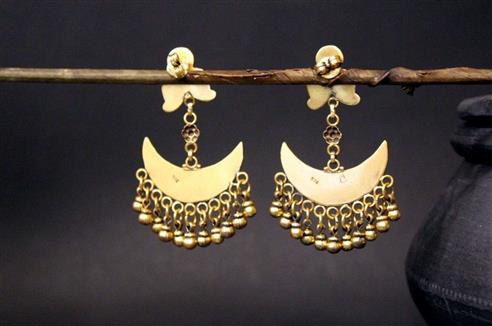 Gold Plated Moon Danglers