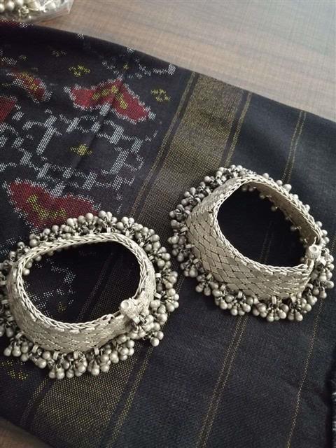Tribal Silver Anklets