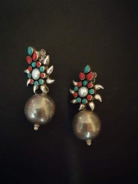 Coral Turquoise Earrings