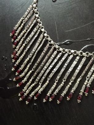 Antique Silver Garnet Necklace