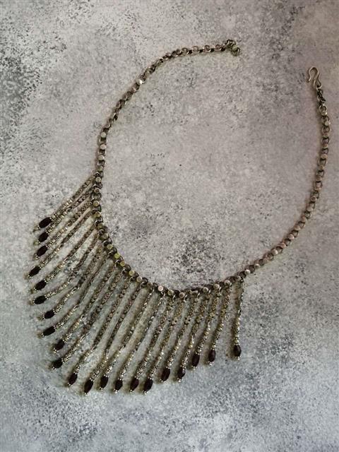 Antique Silver Garnet Necklace