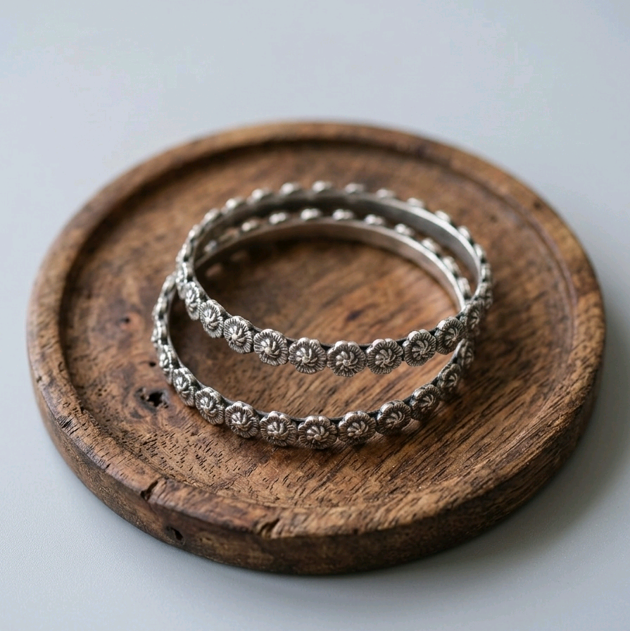 Flower Motif Bangles