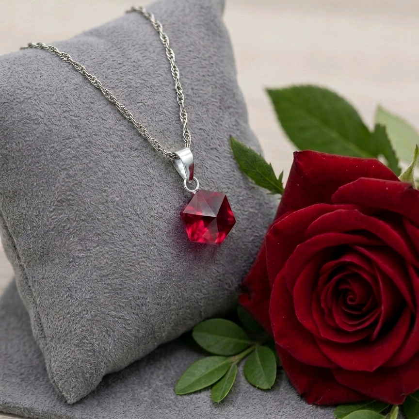 Red Crystal Pendant Chain