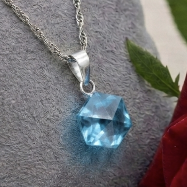Sky Blue Crystal Pendant Chain