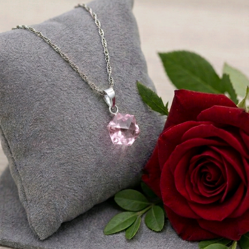 Light Pink Crystal with Chain