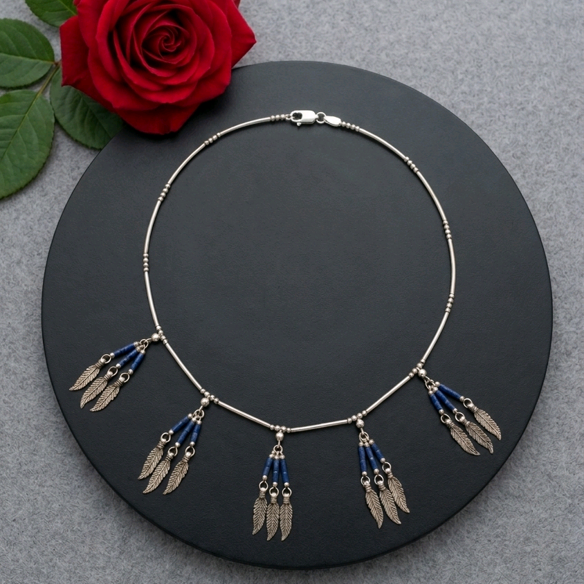 Feather Silver Necklace