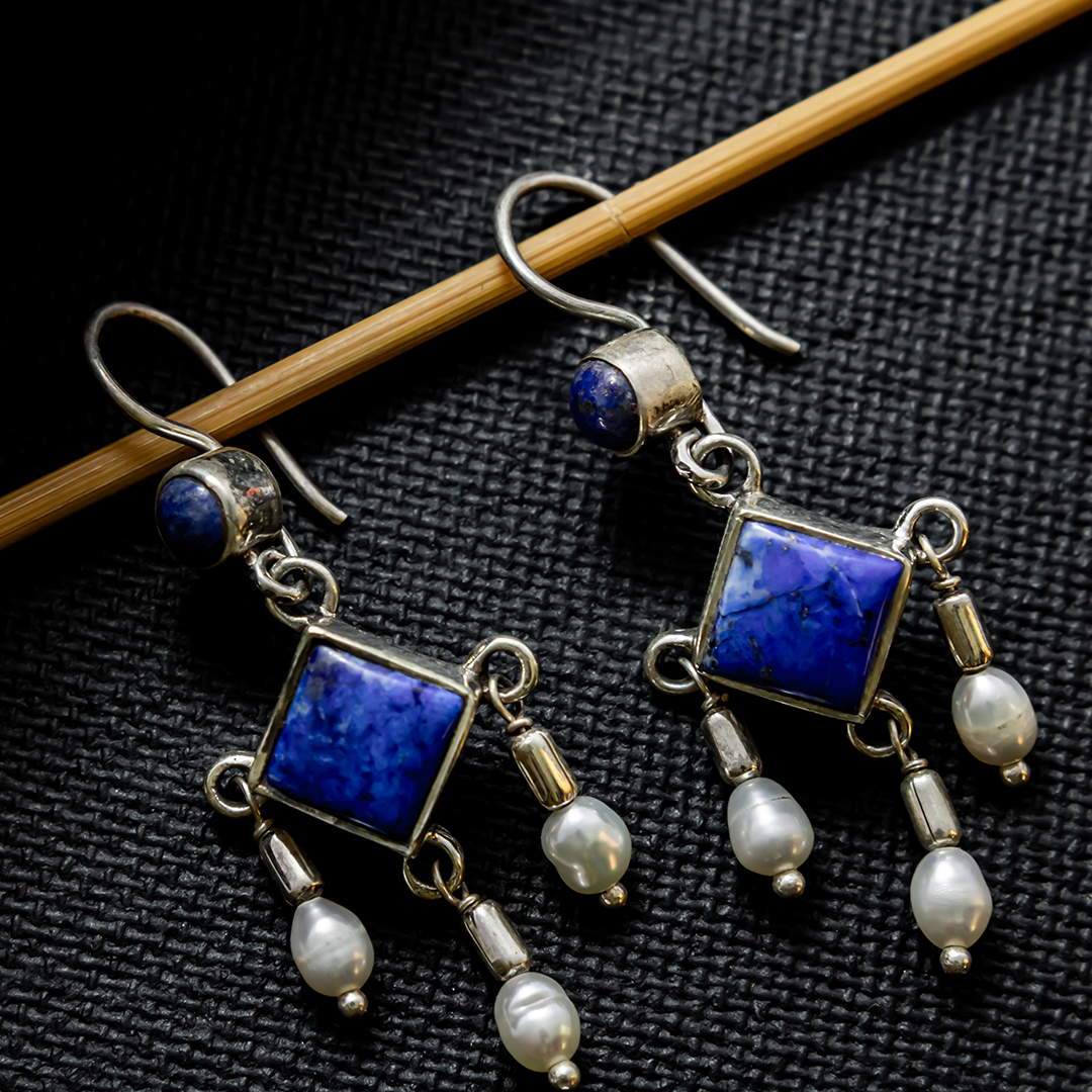 Blue Lapis danglers