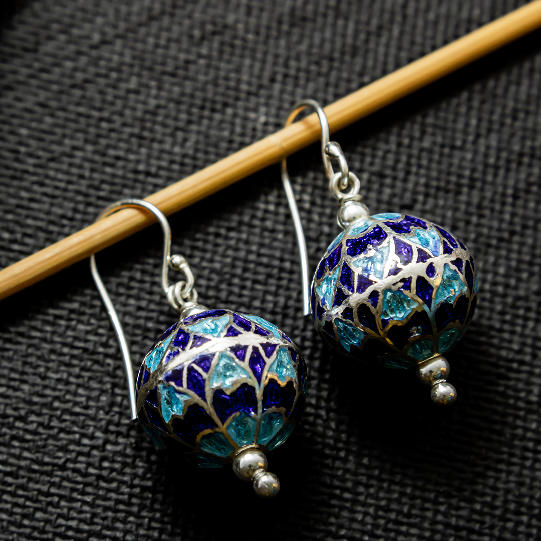 Blue enamel danglers