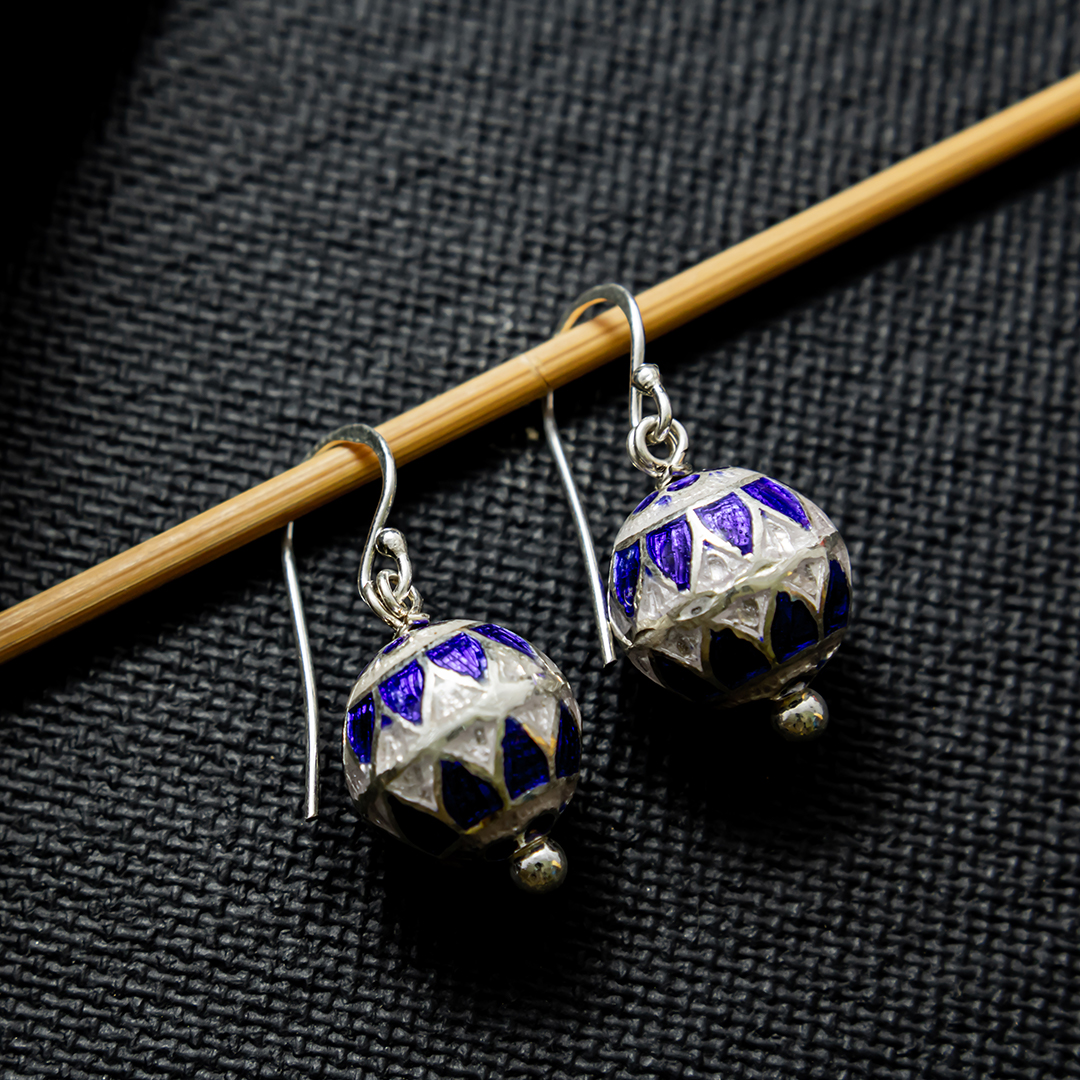 Navy enamel danglers