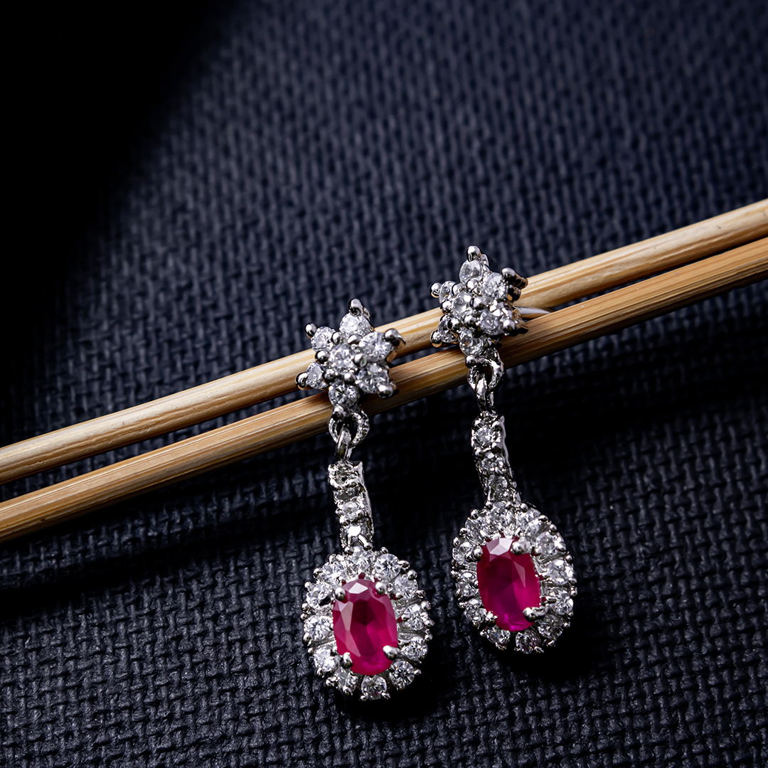 Pink cz danglers