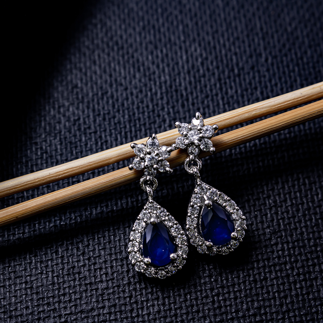 Blue cz danglers