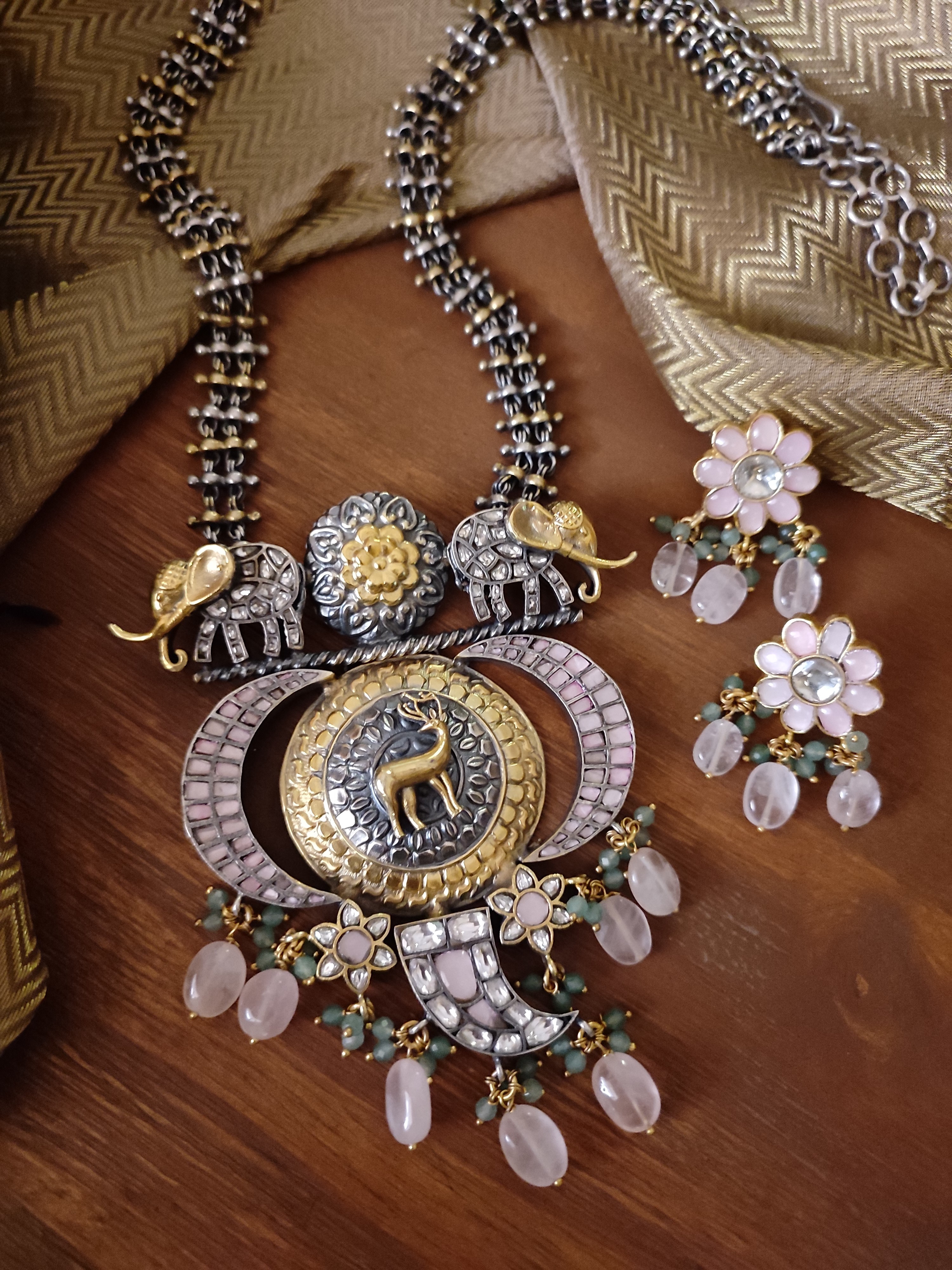 Gharana Pink Fusion Necklace Set