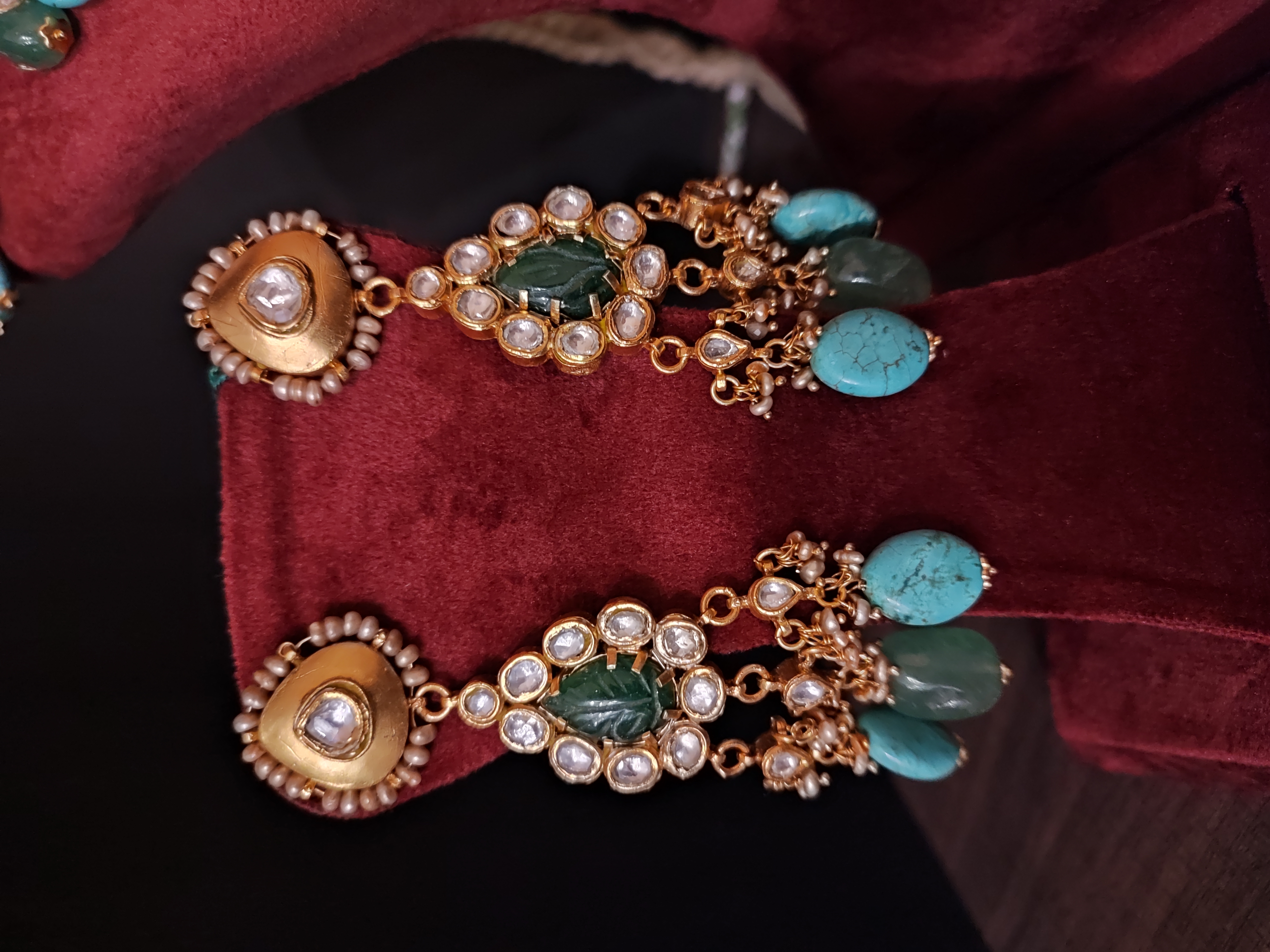 Gharana Navratan Kundan Necklace Set