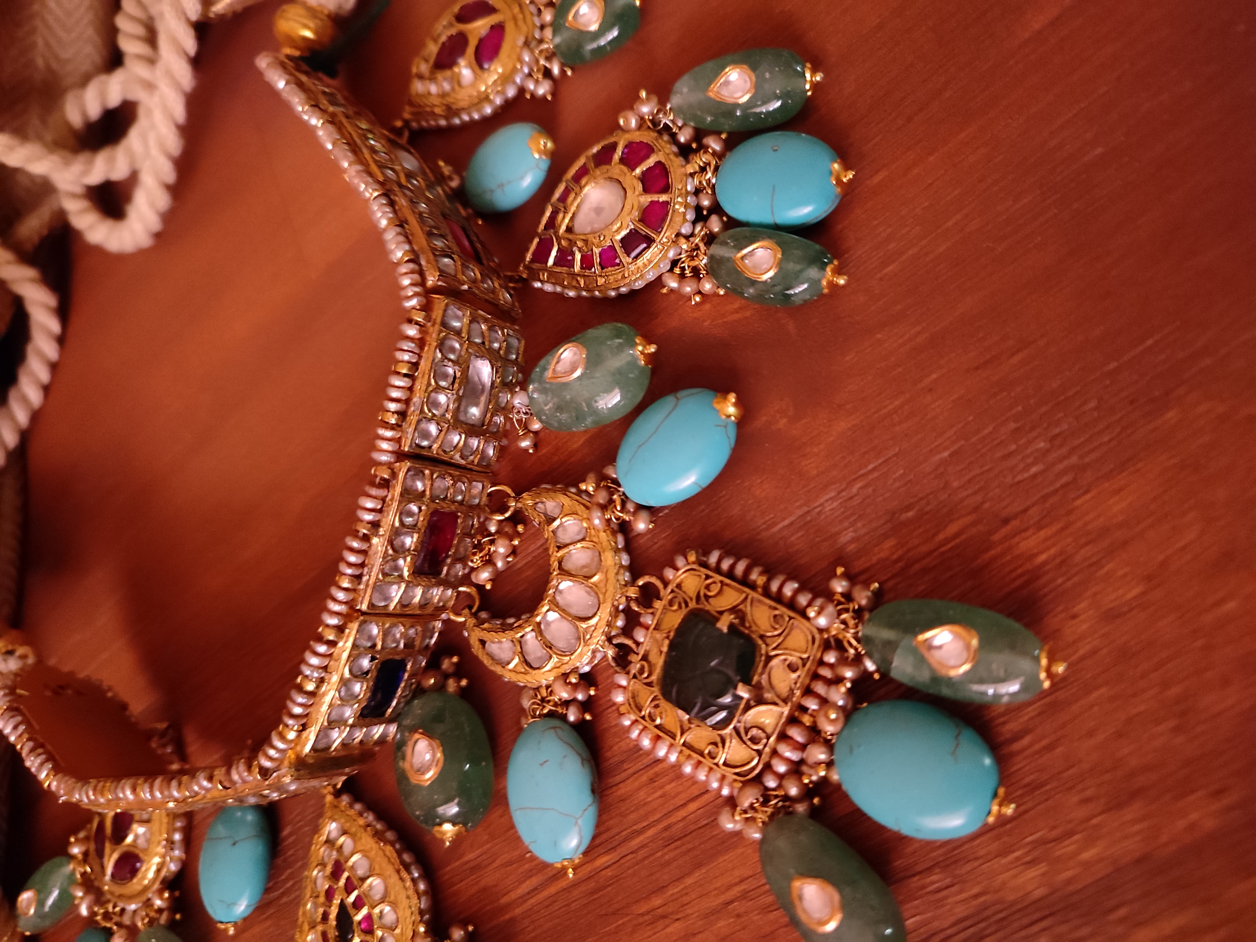 Gharana Navratan Kundan Necklace Set